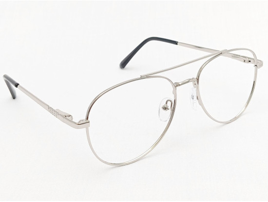 Computer Glasses Medium Size Aviator Silver Color