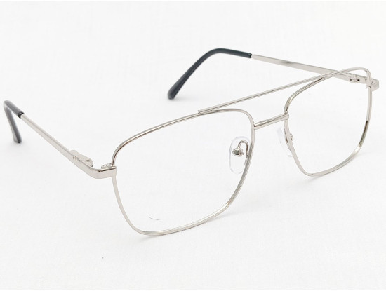 Computer Glasses Medium Size Aviator Square Silver Color