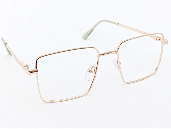 Computer Eyeglasses Medium Size Square Gold Color