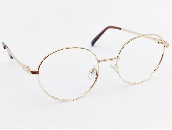 Computer Glasses Medium Size Round Gold Colour