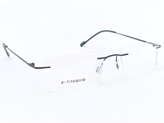 Computer Glasses Medium Size Rectangle Rimless Black Colour