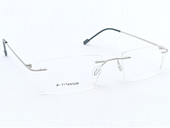 Medium Size Rectangle Rimless Silver Color