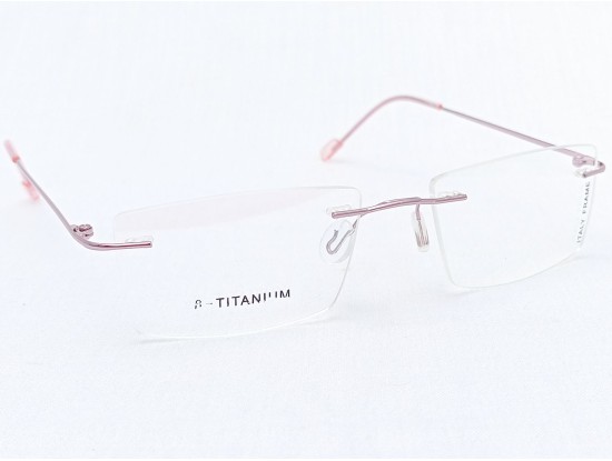 Computer Glasses Medium Size Rectangle Rimless Pink Colour