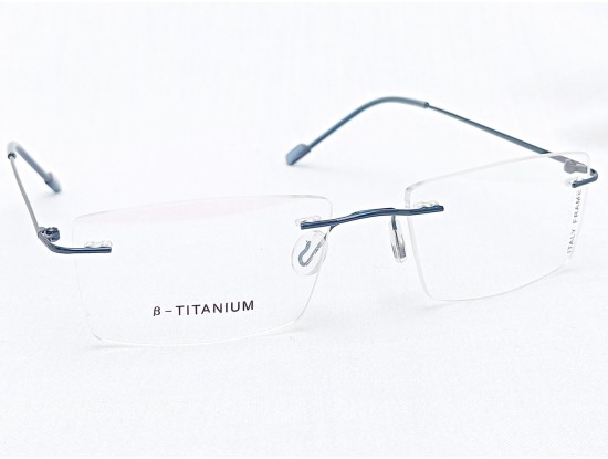 Computer Glasses Medium Size Rectangle Rimless Blue Colour