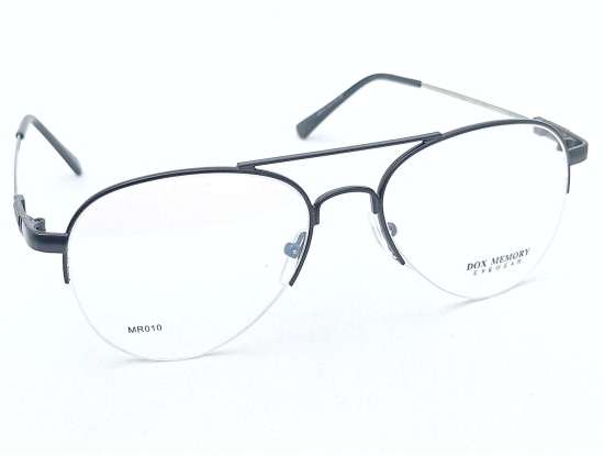 Medium Size Black Aviator Half Frame Memory Flexible Side