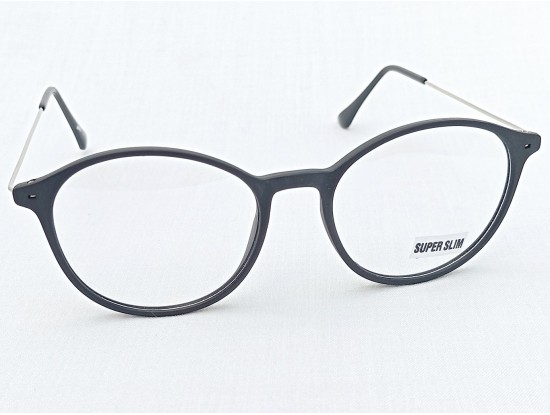 Medium Size Round Matte Black Eyeglass