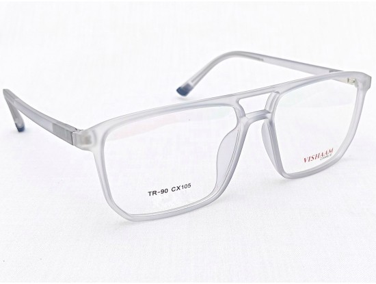 Medium Size Aviator Rectangle Matte Blue Transparent Frame