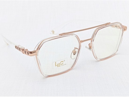 Medium Size Aviator Gold Transparent Eyeglasses