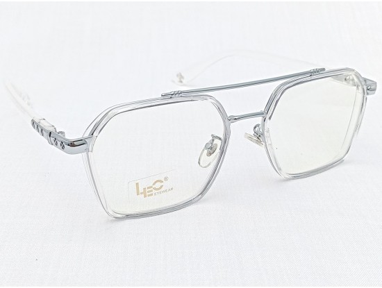 Medium Size Aviator Silver Transparent Eyeglasses