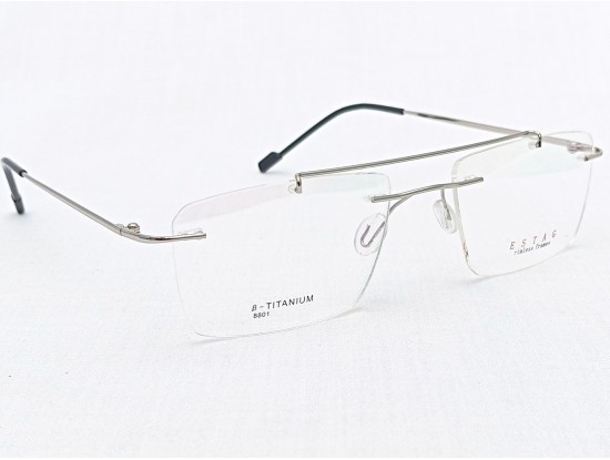 Medium Size Aviator Rectangle Rimless Silver Colour