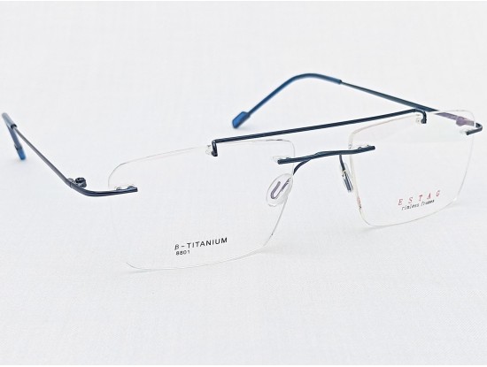 Medium Size Aviator Rectangle Rimless Blue Colour