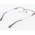 Medium Size Brown Rectangle Half Rim Memory Flexible Side