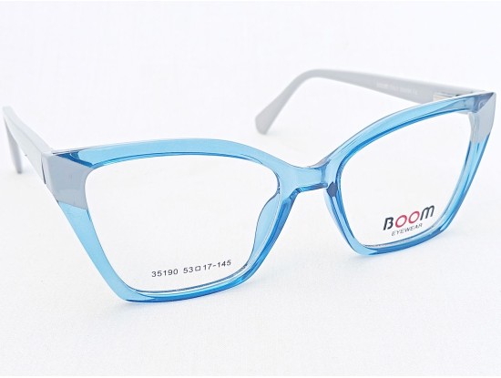Medium Size Premium Cat-Eye Transparent Blue Frame