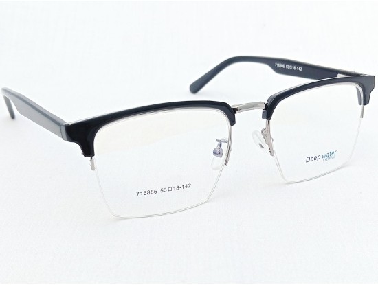 Medium Size Premium Rectangle Half Rim Black Frame