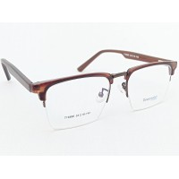 Medium Size Premium Rectangle Half Rim Brown Frame