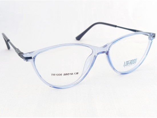 Medium Size Cateye Transparent Blue Frame