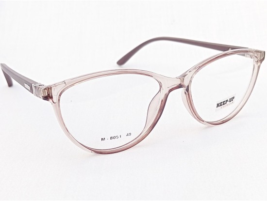 Medium Size Cat Eye Transparent Brown Frame
