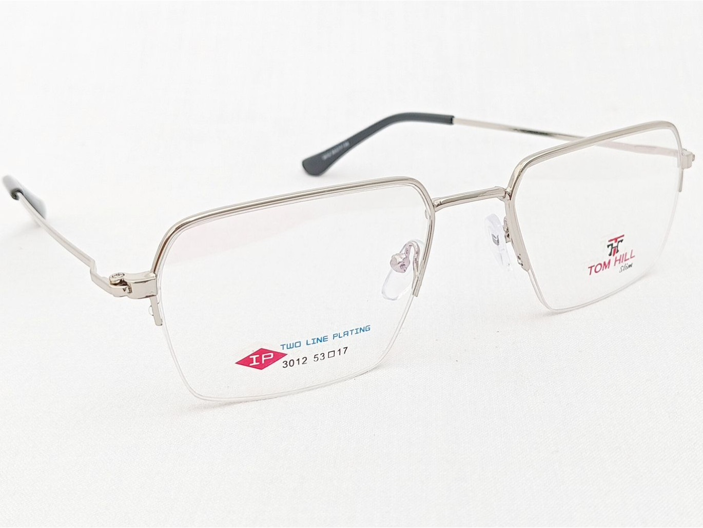 Medium Size Silver Rectangle Half Rim Turban Friendly Medium Size Silver Rectangle Half Rim Turban Friendly