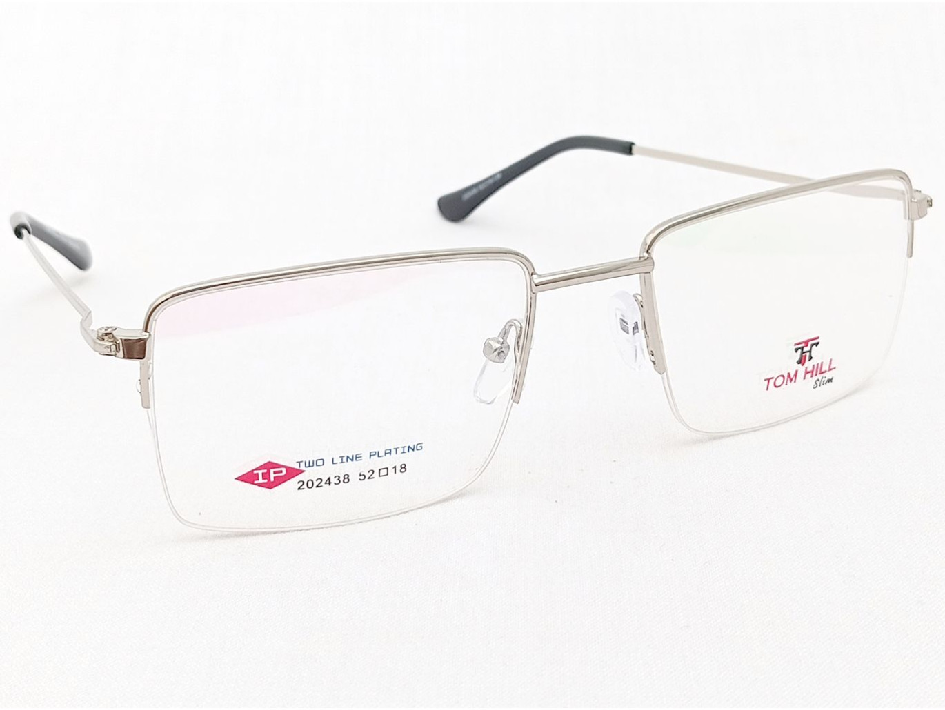 Medium Size Silver Rectangle Half Rim Turban Friendly Medium Size Silver Rectangle Half Rim Turban Friendly