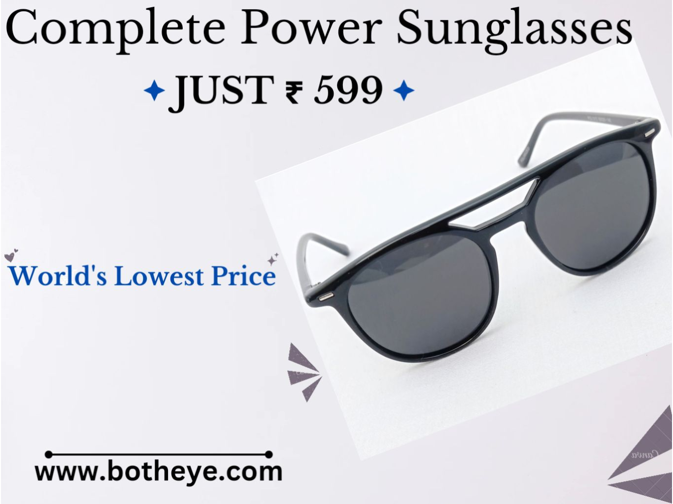 Black Aviator Power Sunglasses 