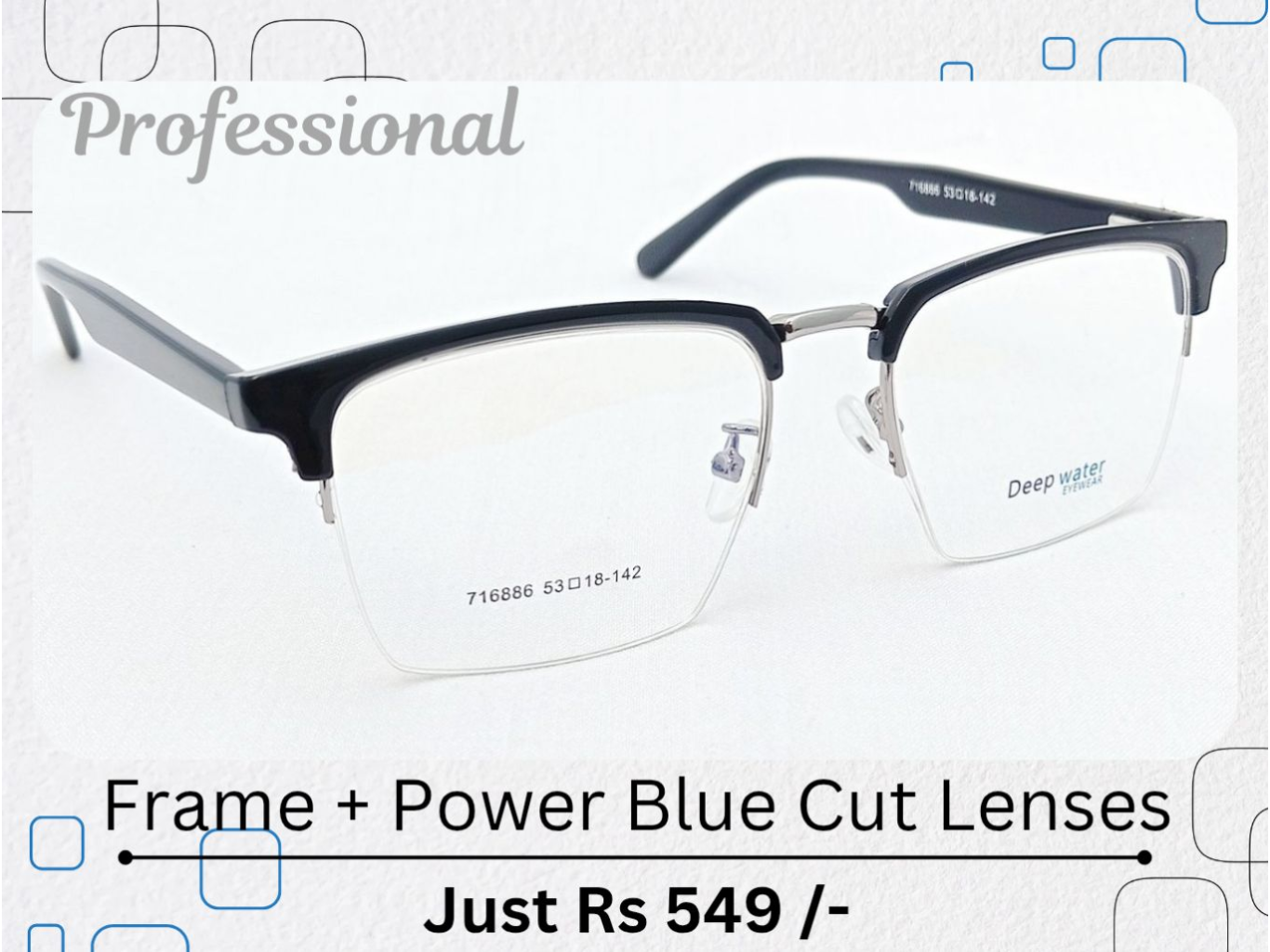 Professional Rectangular Eyeglasses frames 