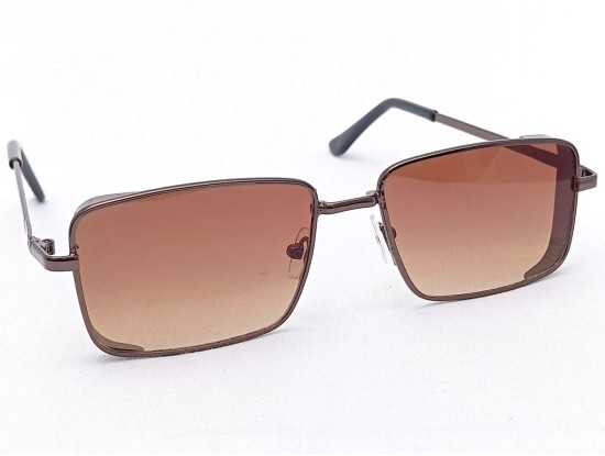 Power Sunglasses Rectangle Brown Gradient Lenses