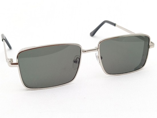 Power Sunglasses Rectangle Black Tint Lenses