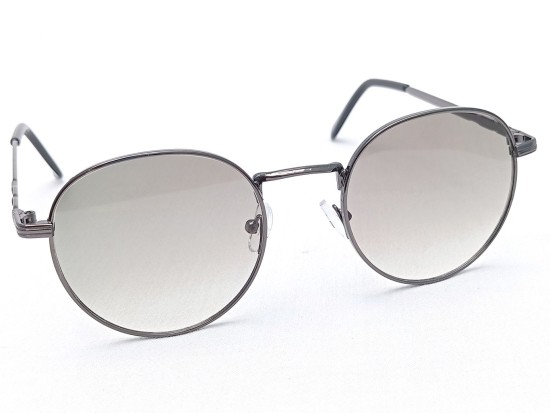 Power Sunglasses Grey Round and Grey Gradient Lenses