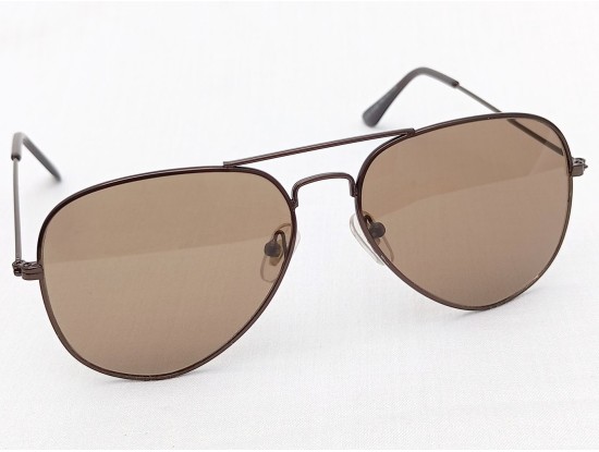 Power Sunglasses Medium Aviator Brown Tint  Lenses