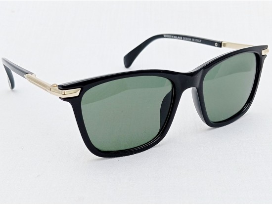 Power Sunglasses Medium Wayfarer Green Tinted Lenses