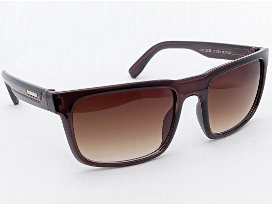 Power Sunglasses Medium Rectangle Sports Brown Gradient Lenses