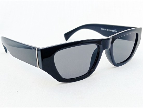 Power Sunglasses Medium Rectangle Black Tint Lenses