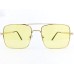 Power Sunglasses Medium Aviator Yellow Tint Lenses