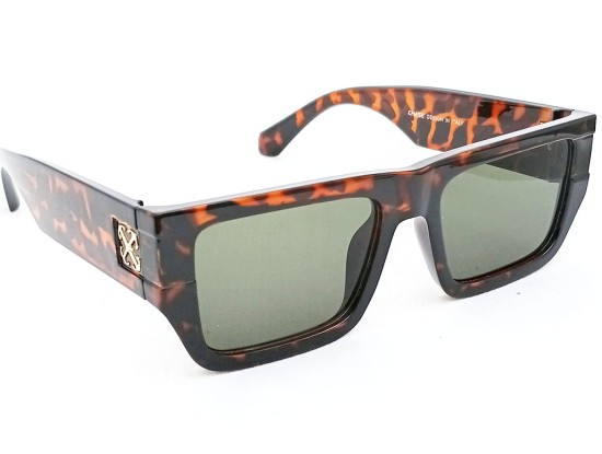 Power Sunglasses Medium Rectangle Green Tint Lenses