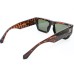 Power Sunglasses Medium Rectangle Green Tint Lenses